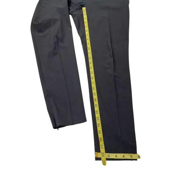 Theory Pants Womens 8 Dark Gray Flat Front Wool Blend Ankle Zip Office Career - Picture 12 of 12